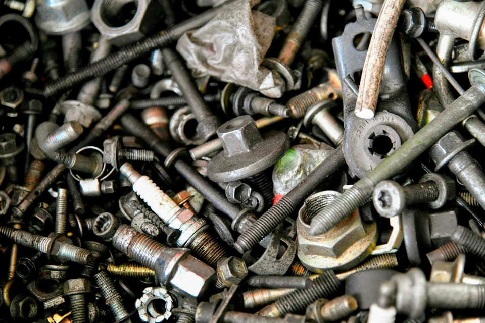 Assorted fasteners and metal hardware