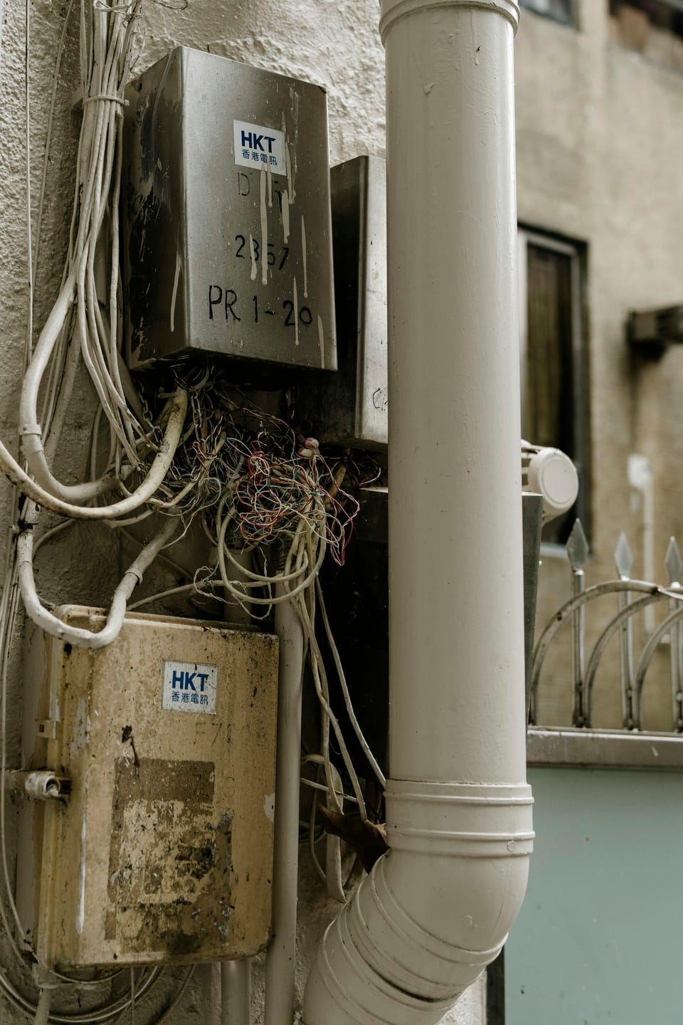 Electrical wiring inside a wall enclosure