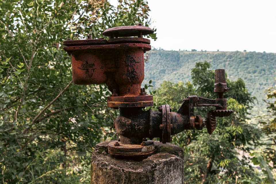 Outdoor industrial valves and pipework